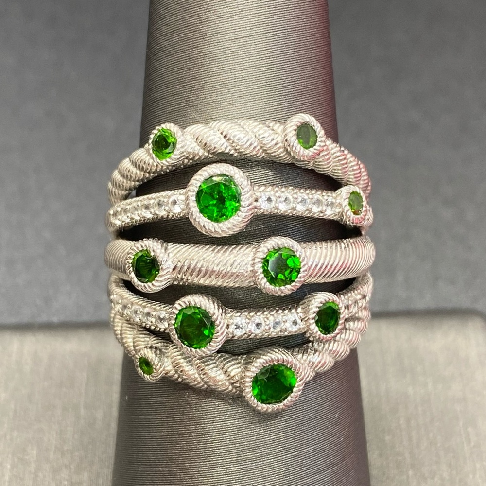 Judith Ripka Sterling Green Stone Ring